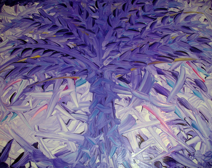 <b>Purple Palm</b><br>70x50cm<br>Acrylic on canvas